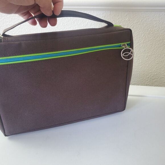 Gregg Gift Bible Cover XL Bag Carrier Scripture Zippered Case Brown with Handle - Picture 11 of 16